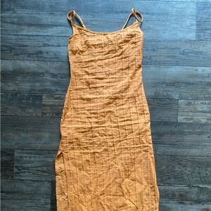 PrettyLittleThing Orange Slit Maxi Dress